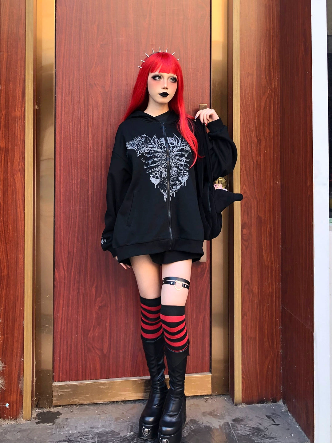 Jirai Kei Jacket Subculture Punk Hoodie Unisex Printed Top 39786:647564