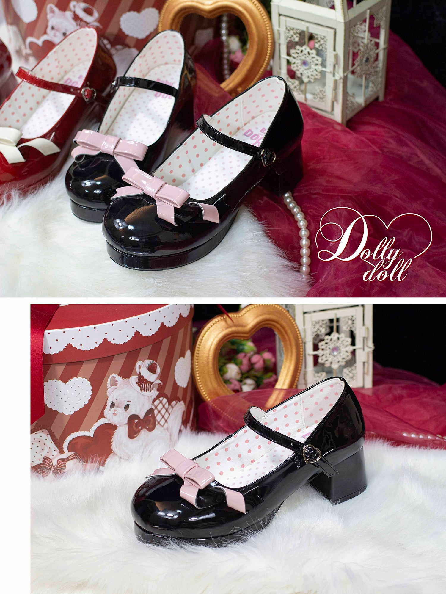 Lolita Shoes High Heels With Bowknot Shallow Mouth Shoes 37026:556838