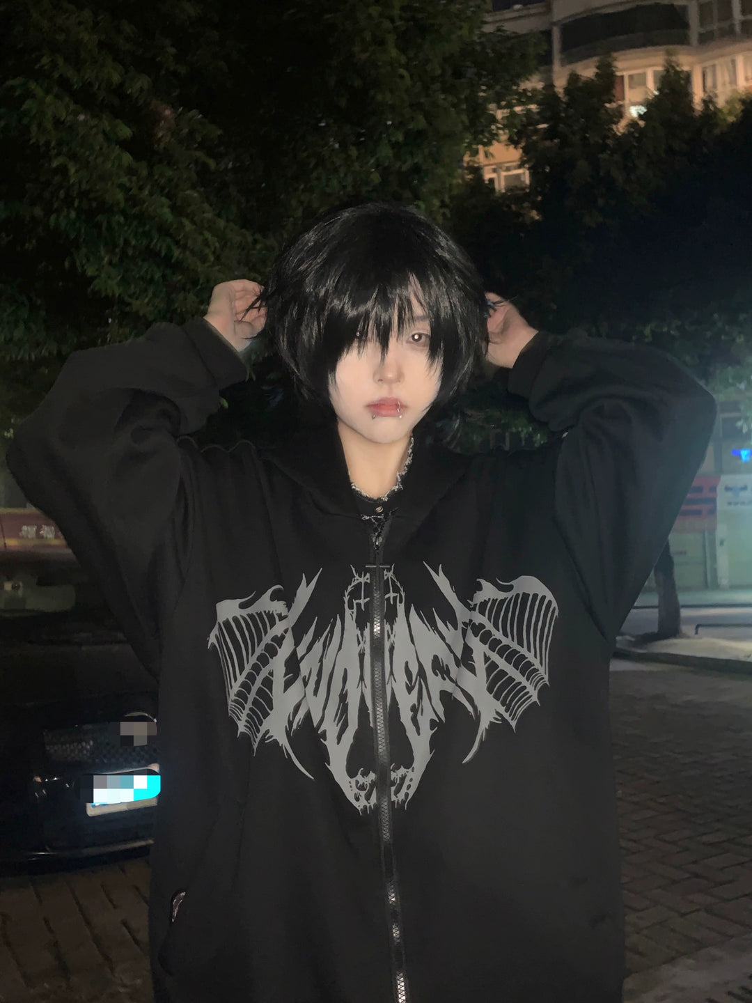 Jirai Kei Jacket Subculture Punk Hoodie Unisex Printed Top 39786:647554