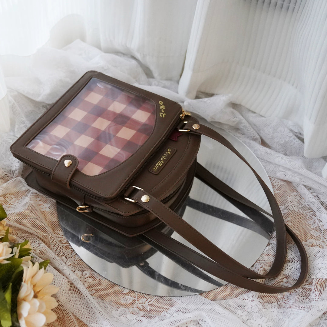 Kawaii Itbag Plaid Girl Large Capacity Handbag 33788:485878