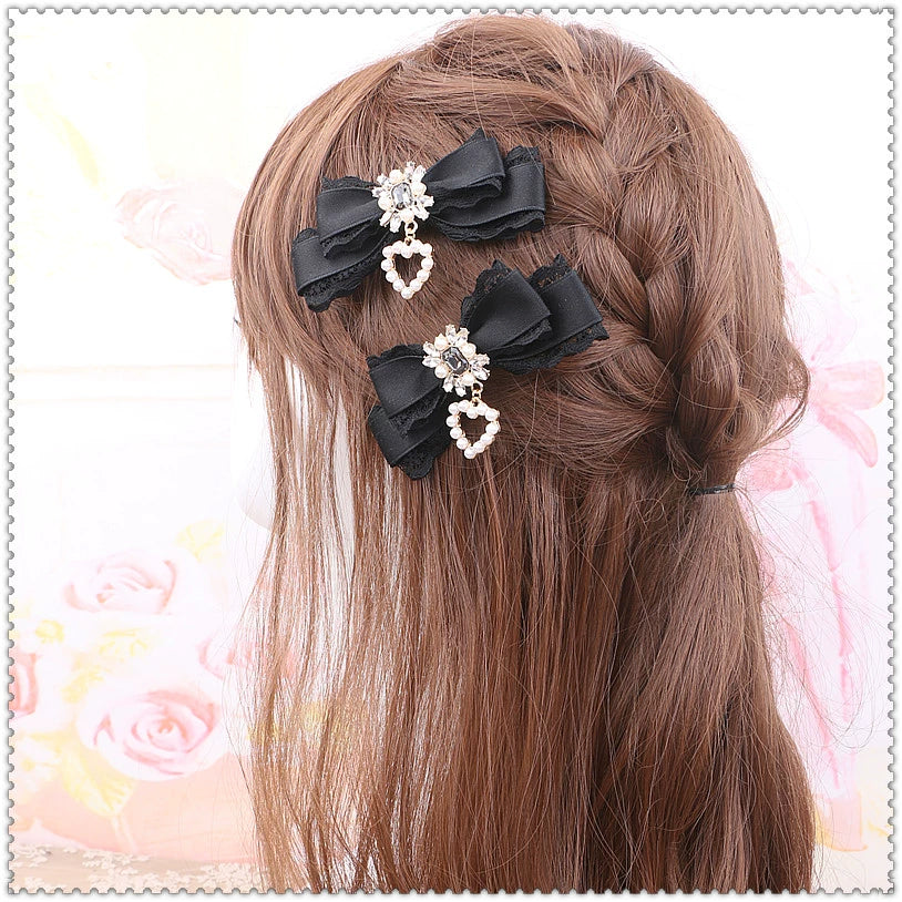 Jirai Kei Hair Clips Sweet Lace Barrettes Hair Accessory 38106:583000