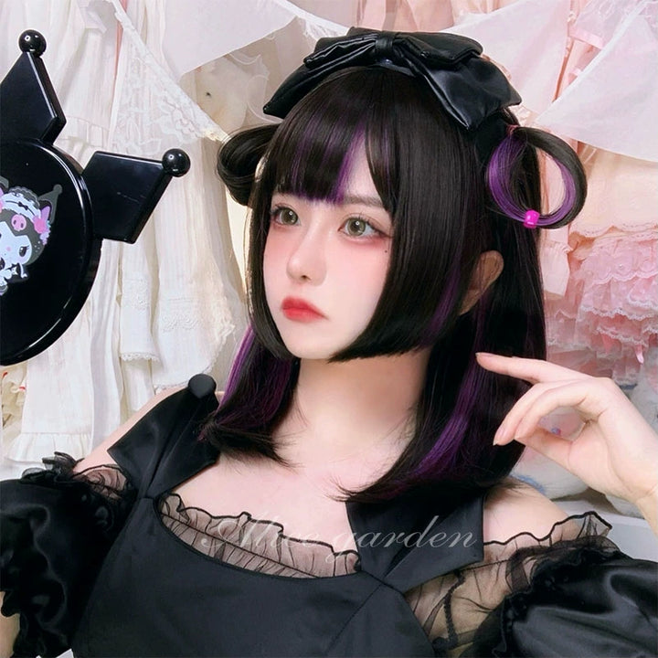 Kawaii Fashion Purple Lolita Wig With Straight Bang 22064:322478 22064:322478