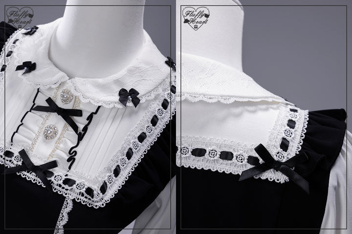 【Fluffy Heart】橱窗人偶日系女仆感可拆卸围裙萌系套装 现货 44119:796743