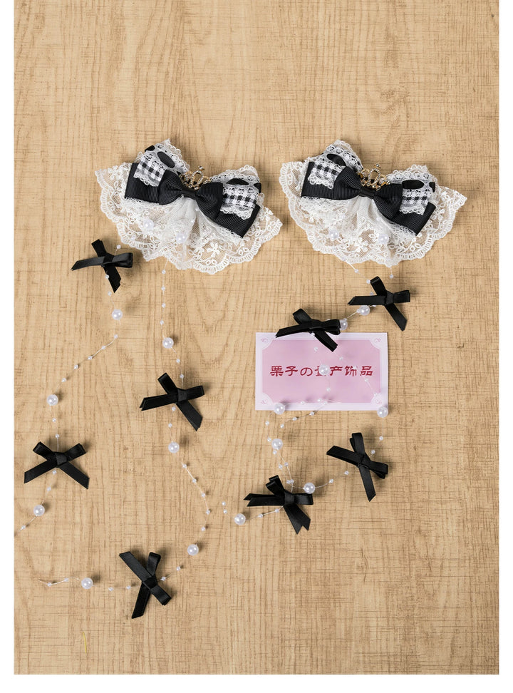 Jirai Kei Artificial Pearl Hair Clip, Rhinestone Crown 45108:837313