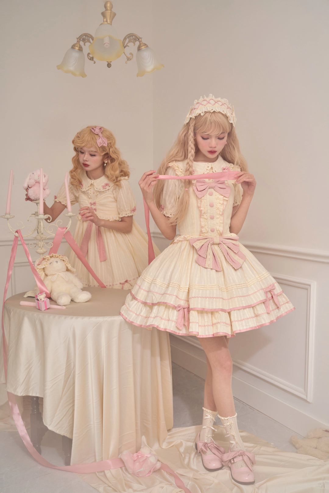 Sweet Lolita Dress Doll Lolita Dress Peter Pan Collar Cotton Dress 37290:555946 37290:555946