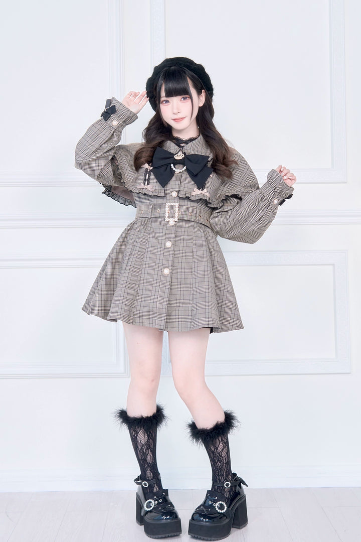 Cape Styled Jirai Kei Trench Coat 43822:786584