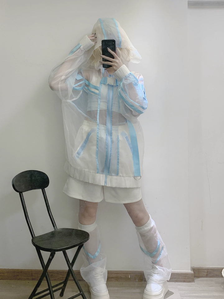 Subculture Organza Coat with Leg Warmers, Reflective Trim 45559:854212