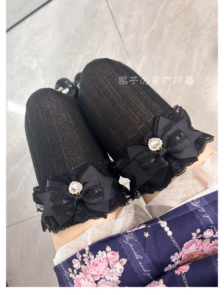 Jirai Kei Over-the-Knee Socks, Lace Cuffs 44008:793896