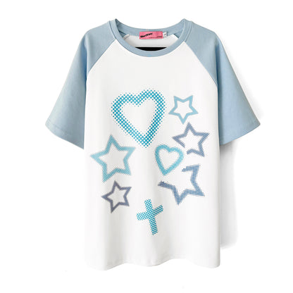 Jirai Kei Blue Cross Love T-Shirt Unisex Top 5Colors 29244:340516