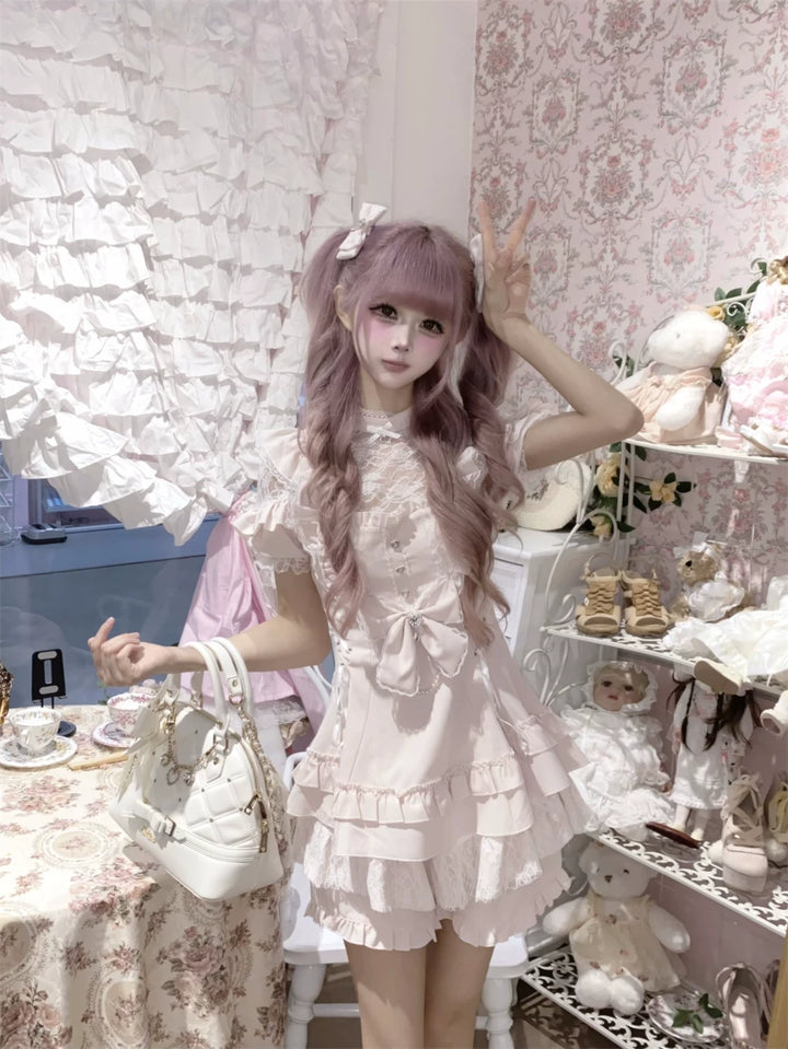 Ryousangata Dress and Shorts Set, Heart & Lace 45812:862934