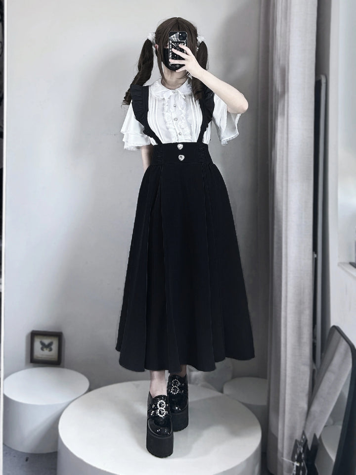 Seiso Kei Short Sleeves Blouse, Tiered Cuffs 44167:800790