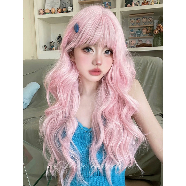 Lolita Wig Fairy Kei Pink Wig Long Curly Wig 32100:522628 32100:522628