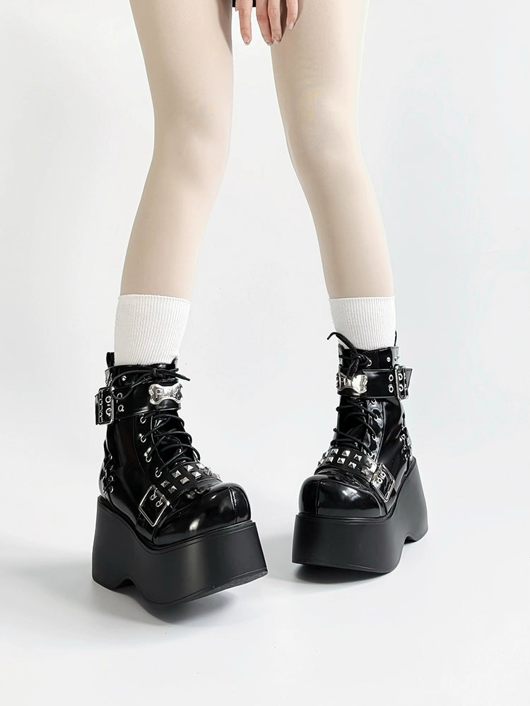 Punk Platform Shoes Subculture Thick-soled Boots Martin boots 40870:697320