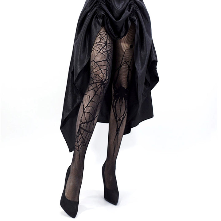 Gothic Fishnet Tights, Spiderweb and Spider Design 44087:794817