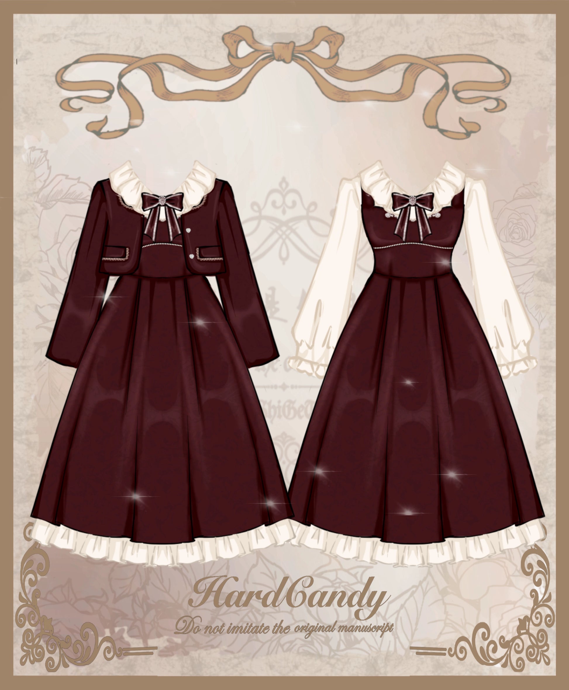 Plus Size French Retro Red Hepburn Fit Dress Set 22686:337092