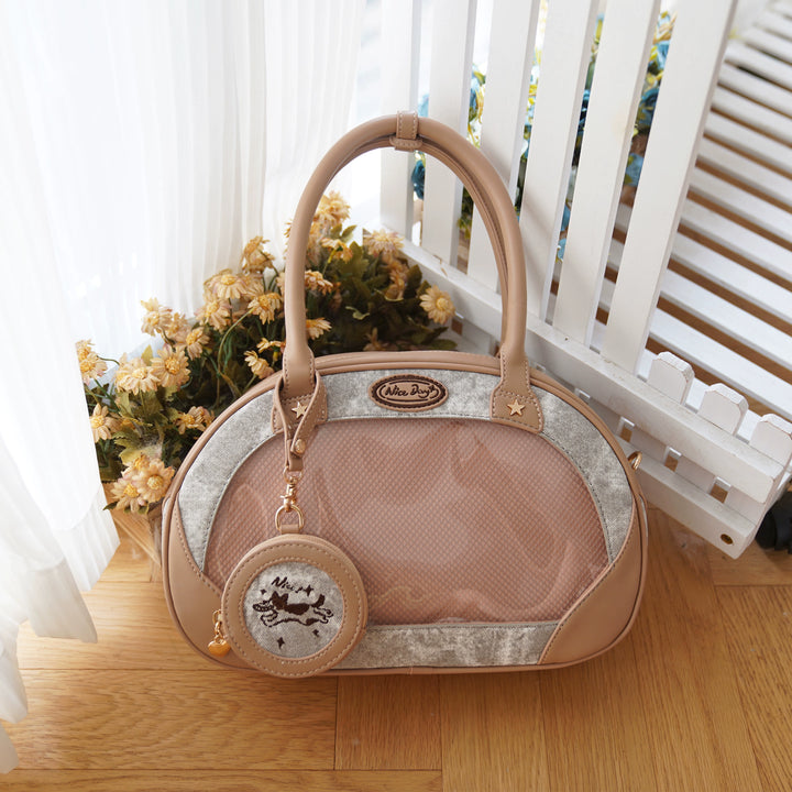 Adorable Itabag Dog Frisbee Crossbody Bag Embroidered Bag 38892:642314