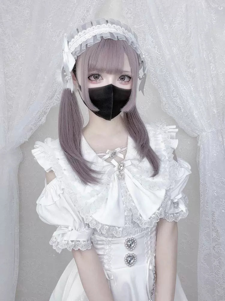 Jirai Kei Bunny Ear Blouse, Ruffles and Lace (L M S XL) 43937:791915