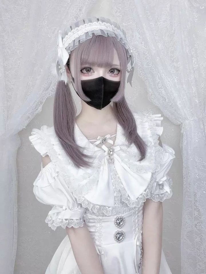 Jirai Kei Bunny Ear Blouse, Ruffles and Lace (L M S XL) 43937:791915