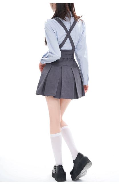 American Uniform Set College Style Skirt Preppy Blouse 36408:568042