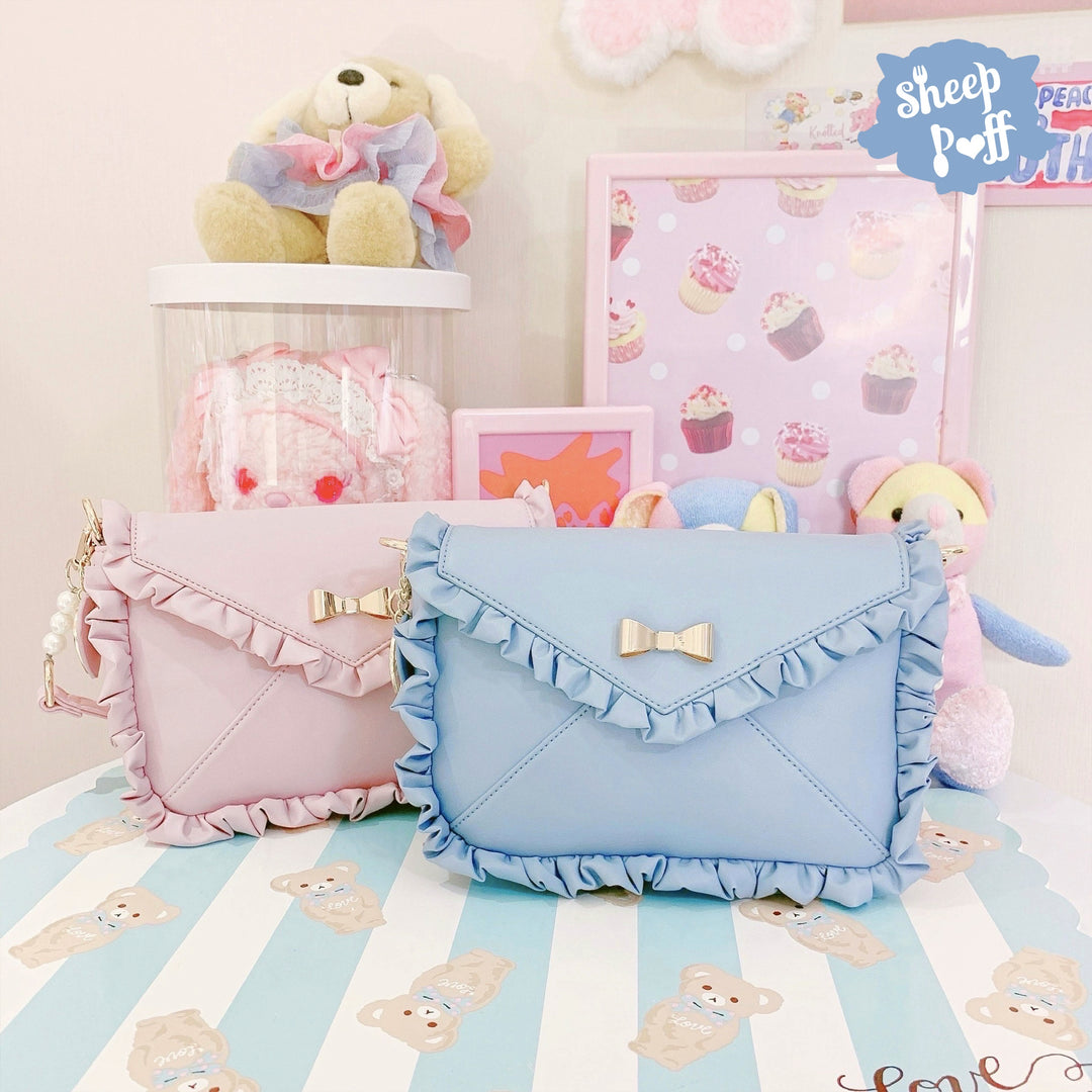 Jirai Kei Lolita Bag Sweet Girly Bow Multicolored Solid Bag 22032:362484 22032:362484