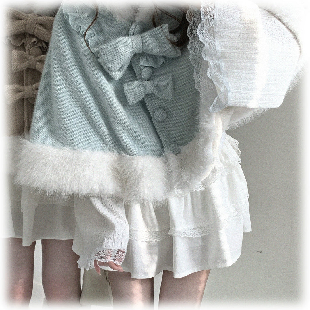 Cat-Ear Hooded Cape, Detachable Bows 44472:810583