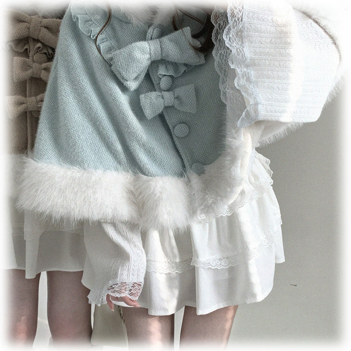 Cat-Ear Hooded Cape, Detachable Bows 44472:810583