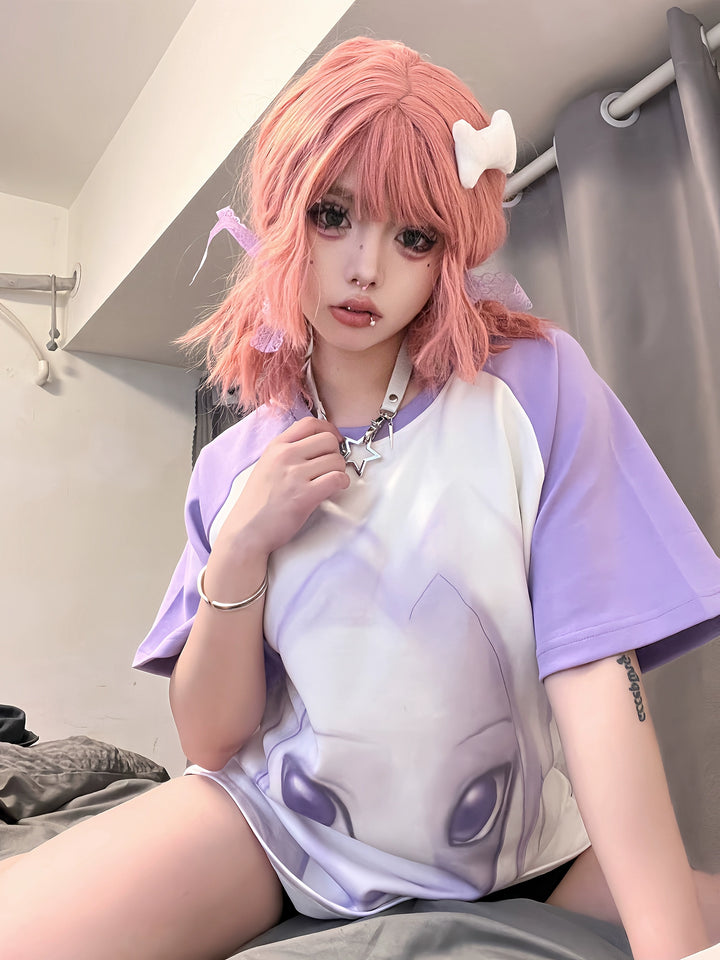 Subculture T-Shirt Unisex Loose T-Shirt Anime print Top 37714:584394