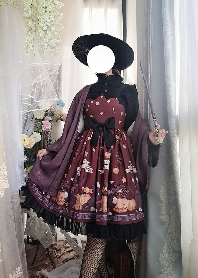 Gothic Lolita Dress Halloween Wine Red Purple Lolita Dress 35544:496650 35544:496650