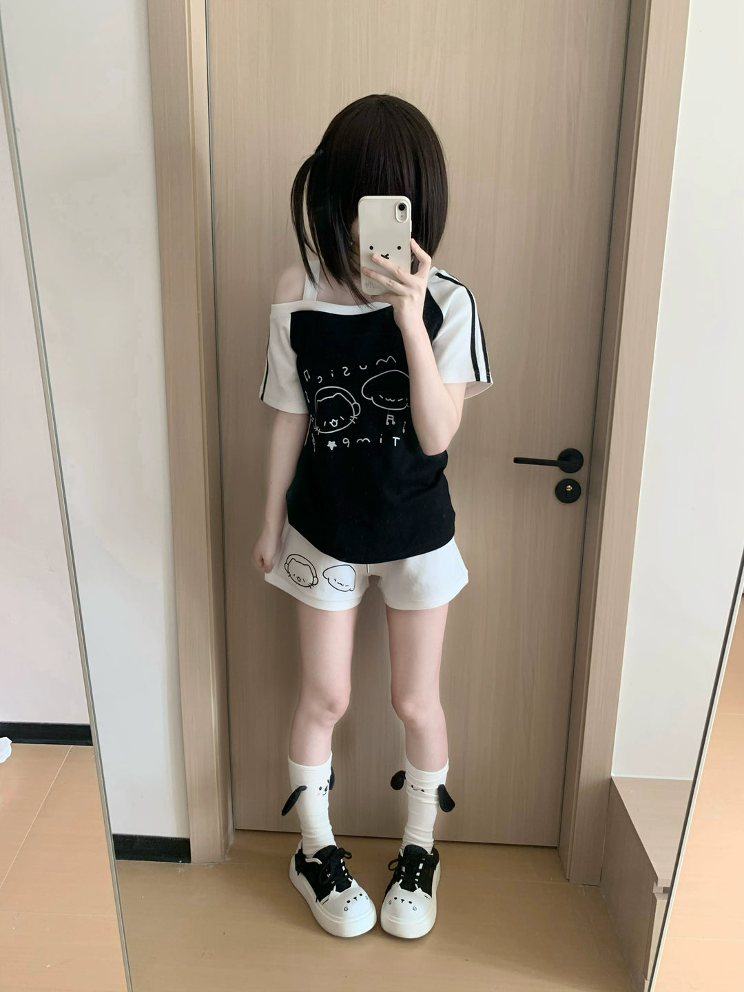 Kawaii Summer Music Time Printed Top & Shorts With Pockets 42904:757284
