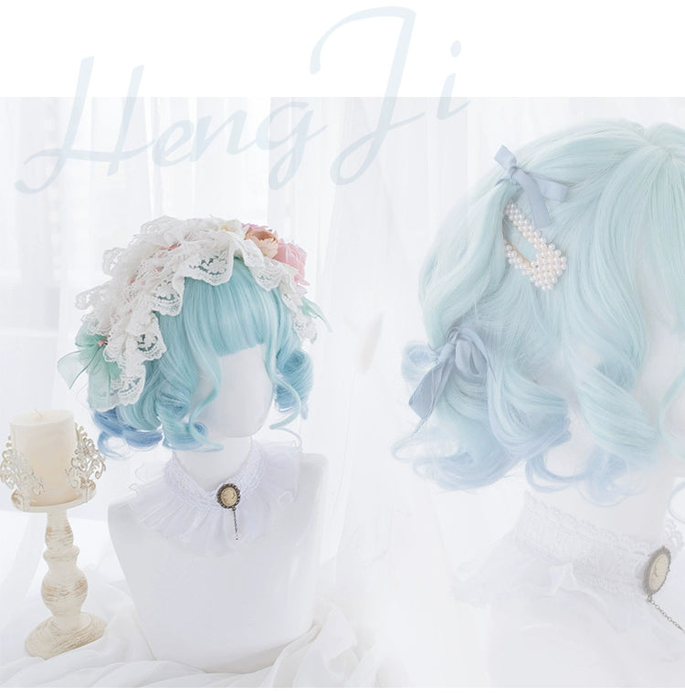 Lolita Harajuku Wig Gradient Short Curly Woman Wig 31720:367462 31720:367462