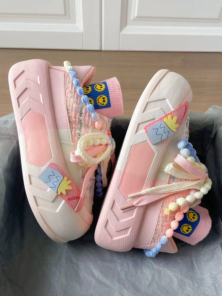 Kawaii Pink Blue Purple Shoes Pastel Platform Sneakers 31750:372480 31750:372480