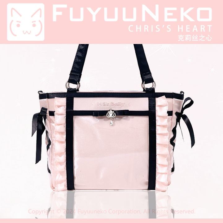 Large-Capacity Ita Bag, Clear Window Front + Rhinestones 43231:779279