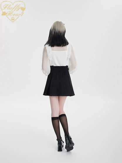 Jirai Kei Skirt Black Pink Skirt Lace Box Pleated Skirt No Restock 32912:443752