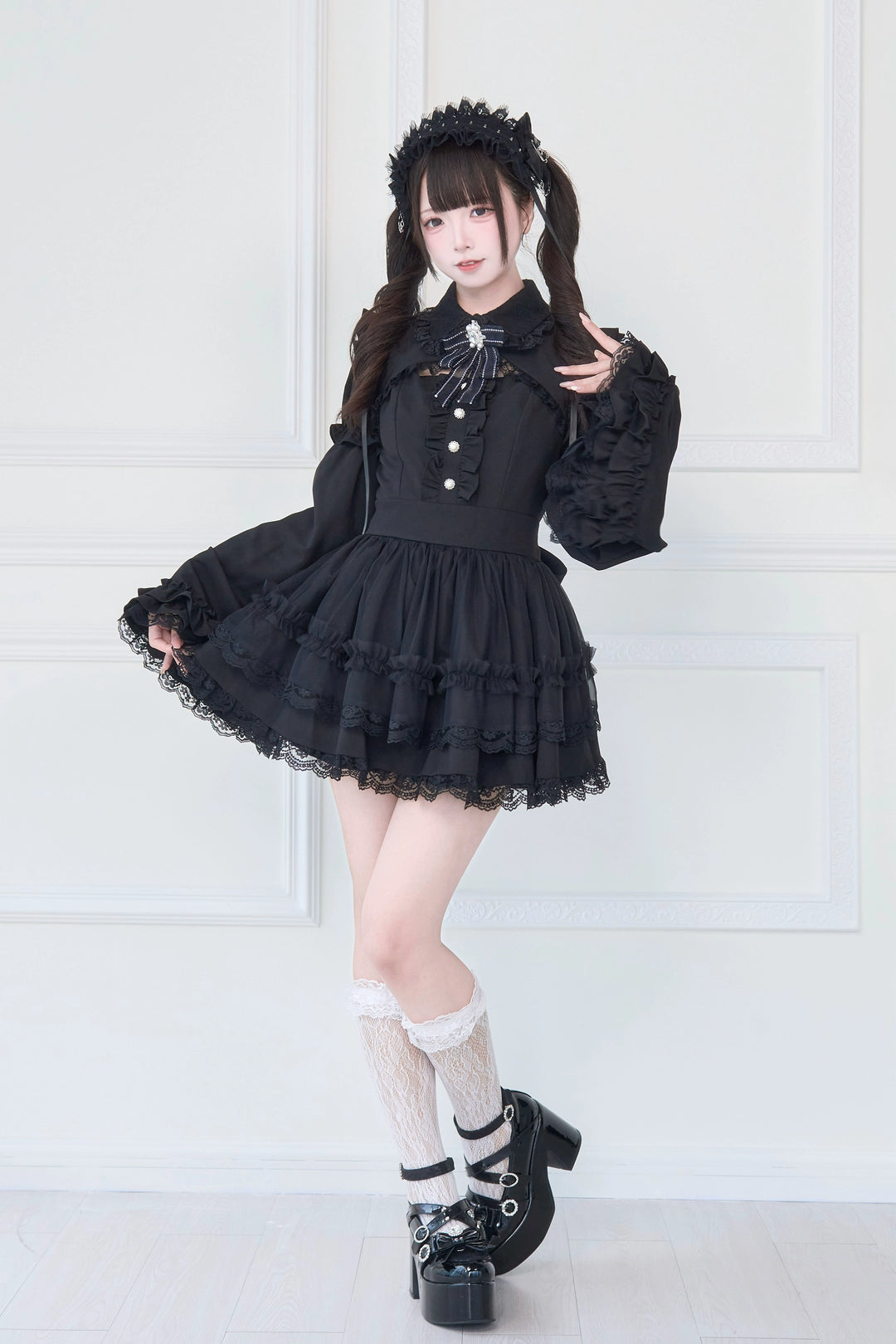 Jirai Kei Dress, Detachable Princess Sleeves, Safety Shorts 43608:780679