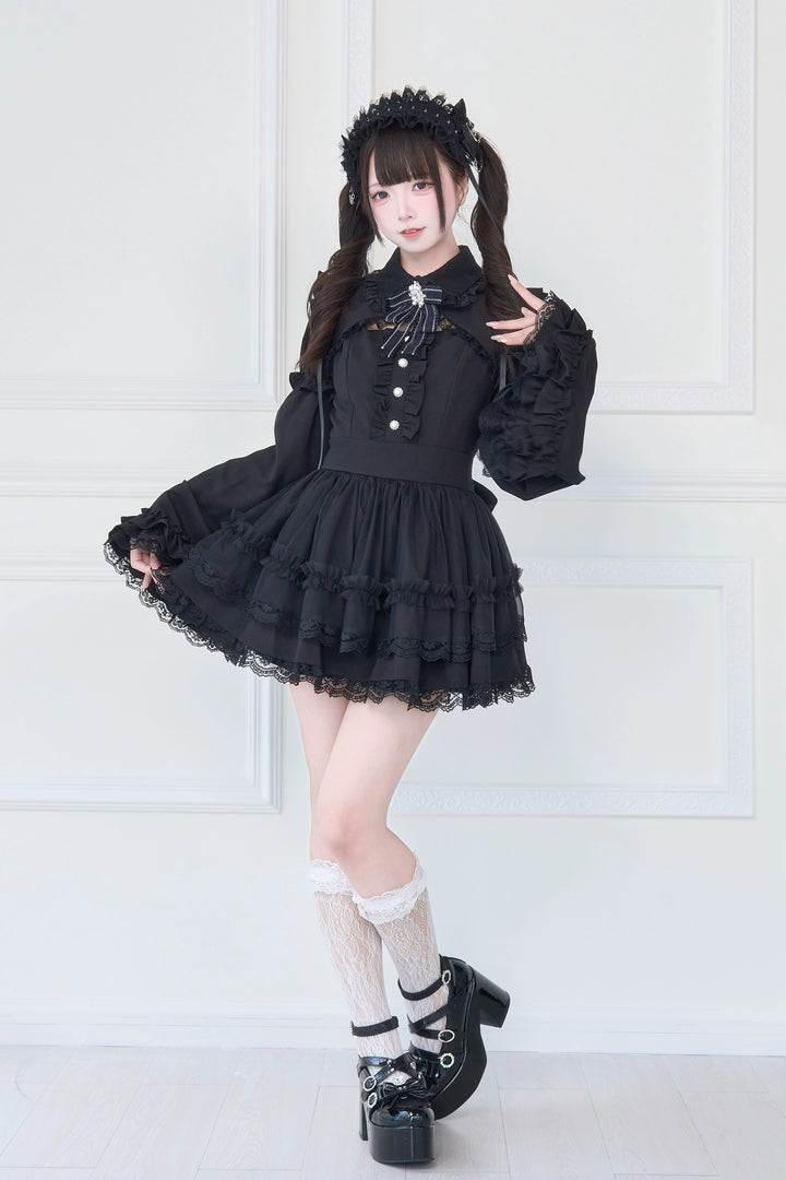 Jirai Kei Dress, Detachable Princess Sleeves, Safety Shorts 43608:780679