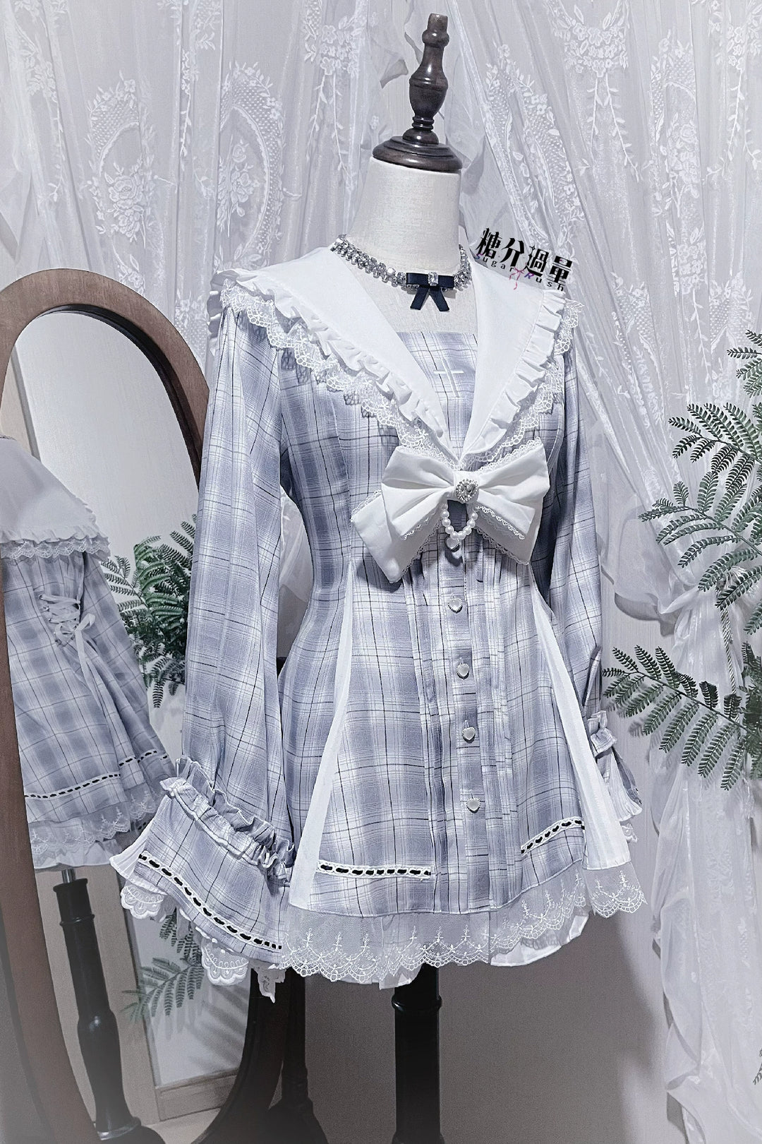 Plaid Jirai Kei Dress Set, Shorts with Side Pockets (2XL L M S XL) 44330:805060