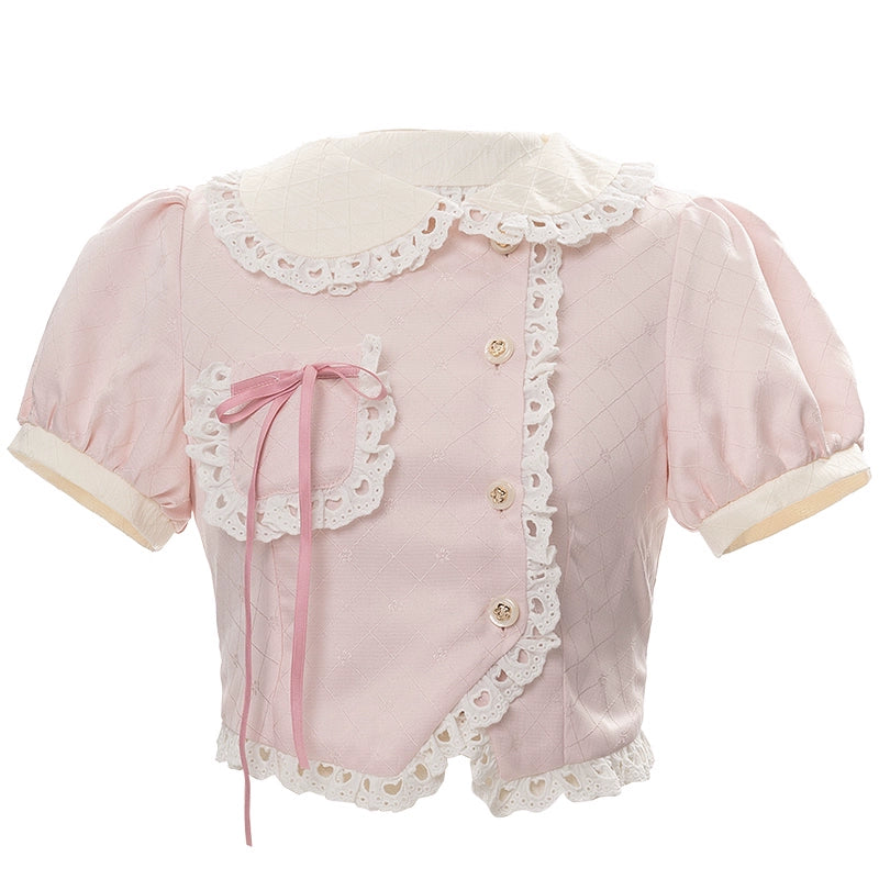 Kawaii Pink Outfit Set Sweet Tiered Skirt Set (L M S XL) 37546:576752
