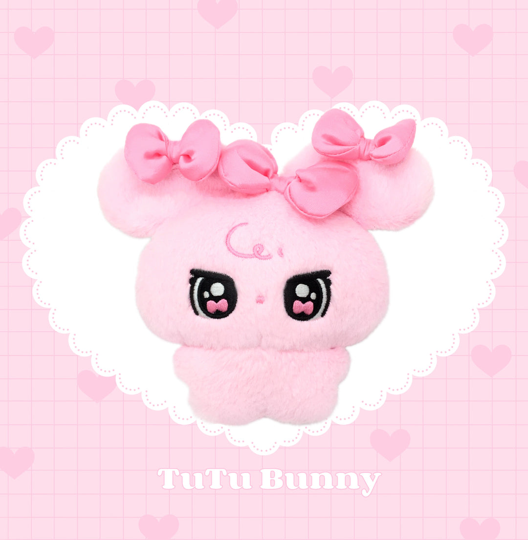 Kawaii Pink Bunny/Puppy Plush Pendant + Acrylic Keychain 43028:762393