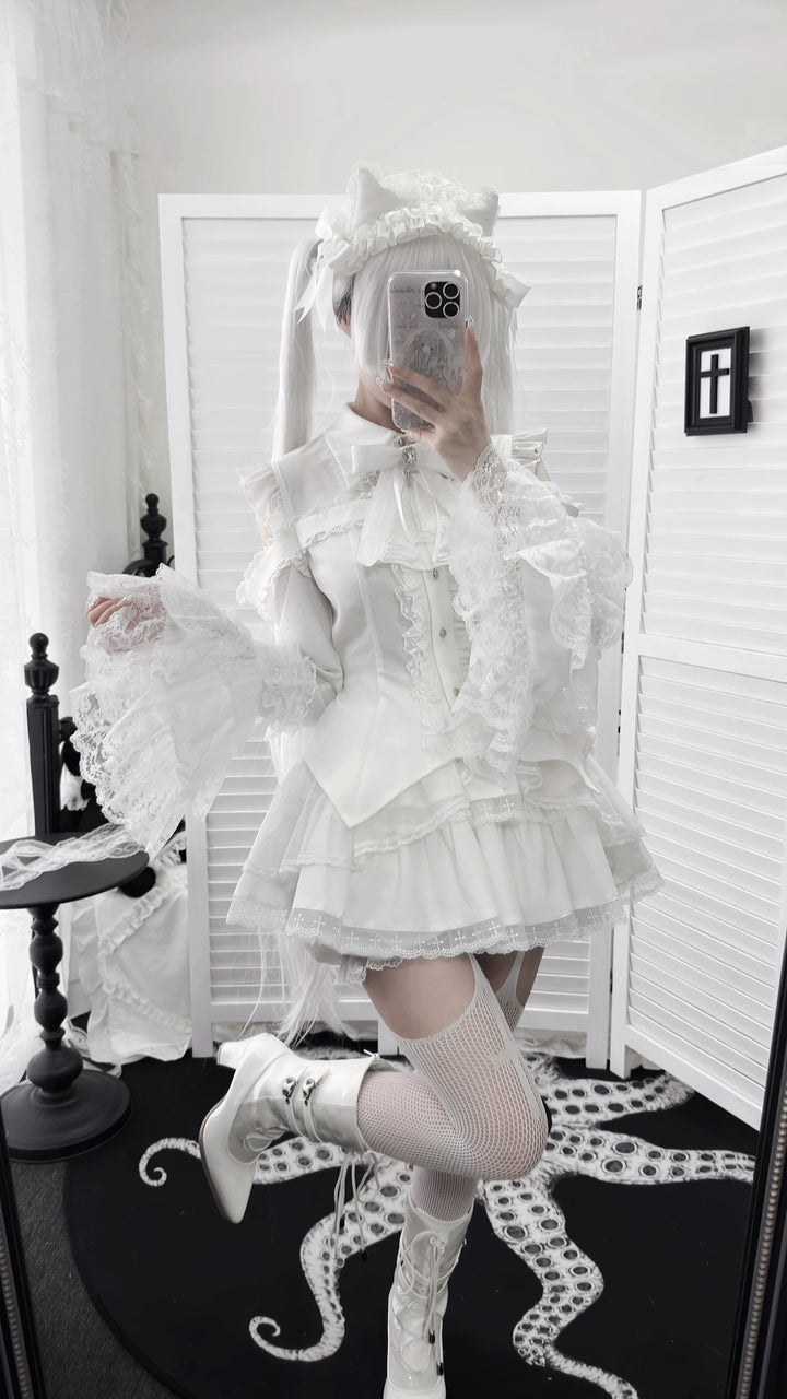 Subculture Hime Sleeve Blouse, Lace Skirt Set 45625:858412
