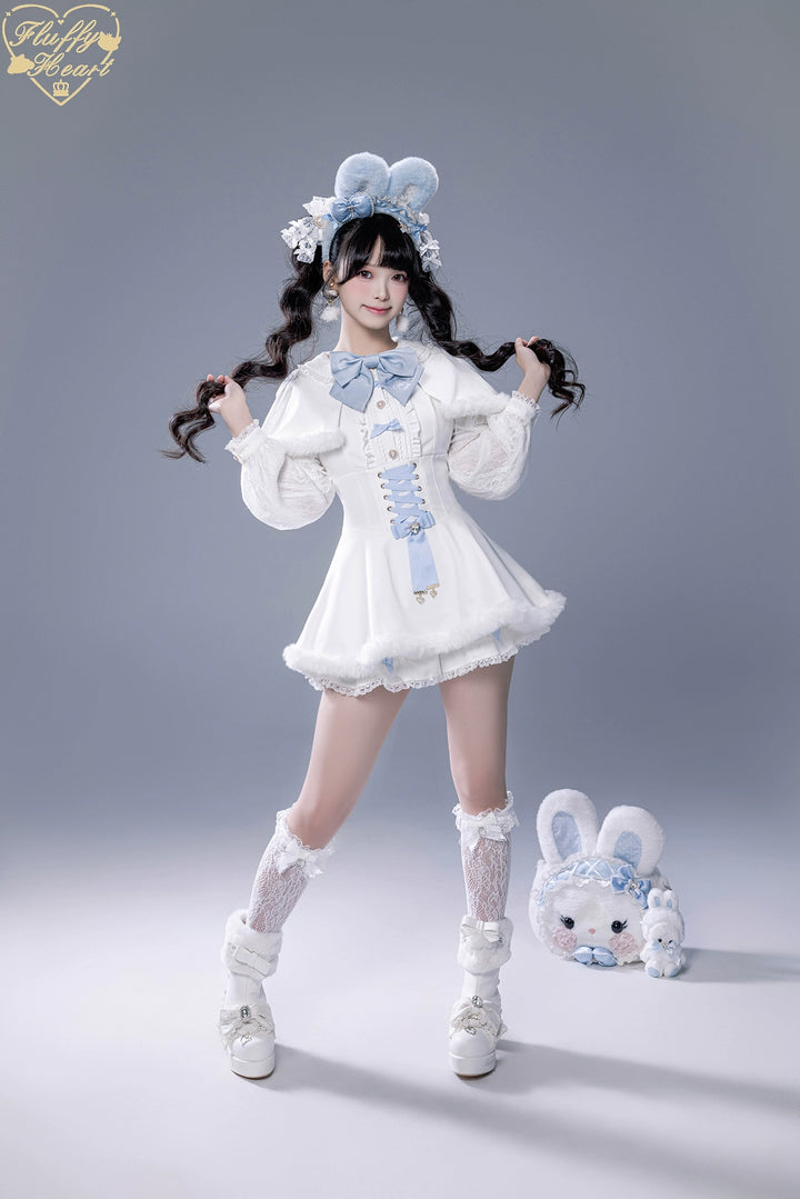 IP Collab Jirai Kei Dress Set, Detachable Fluffy Cape 44146:798067