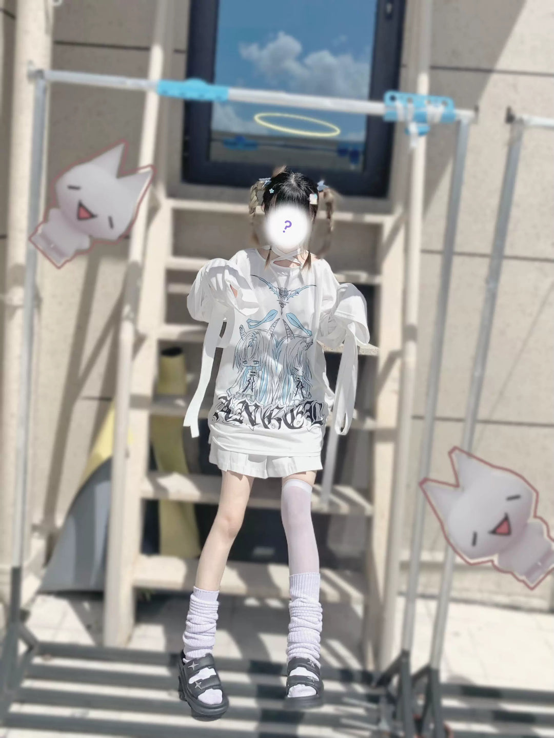 Subculture Long-Sleeved T-Shirt, Halter Neck With Strap 44775:826460