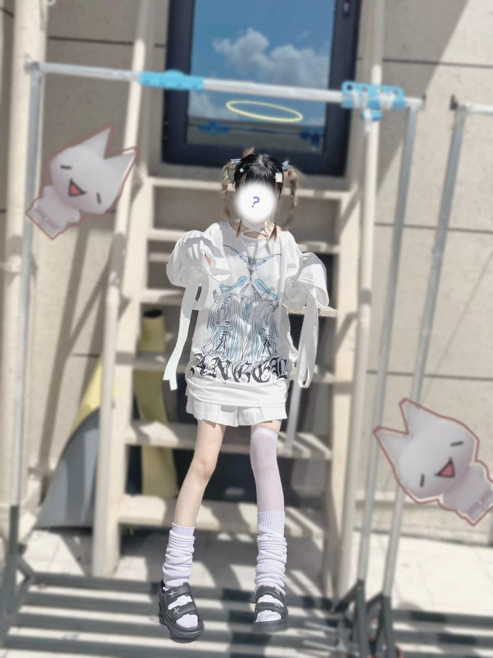 Subculture Long-Sleeved T-Shirt, Halter Neck With Strap 44775:826460