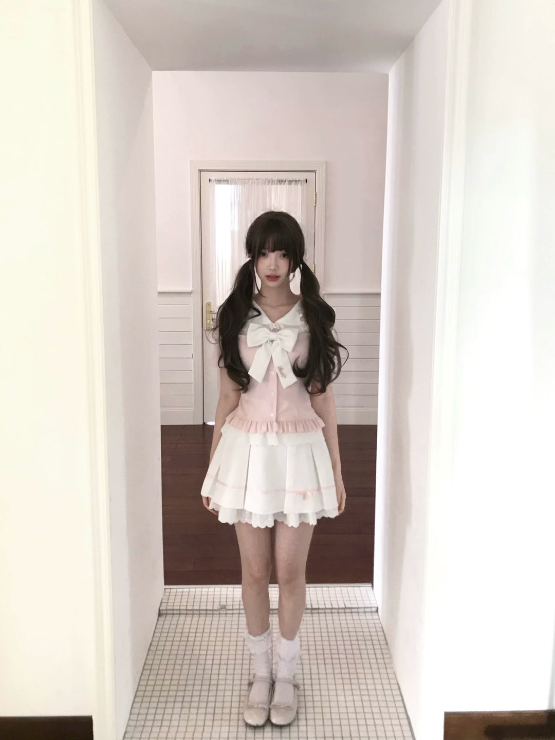 Ryousangata Sailor Collar Blouse, Pleated Skirt 45342:848123
