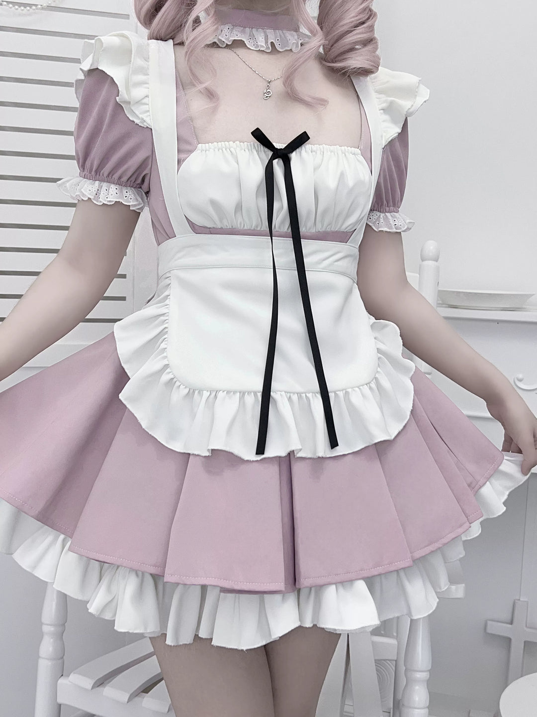 Kawaii Maid Dress, Detachable White Apron 43805:786133