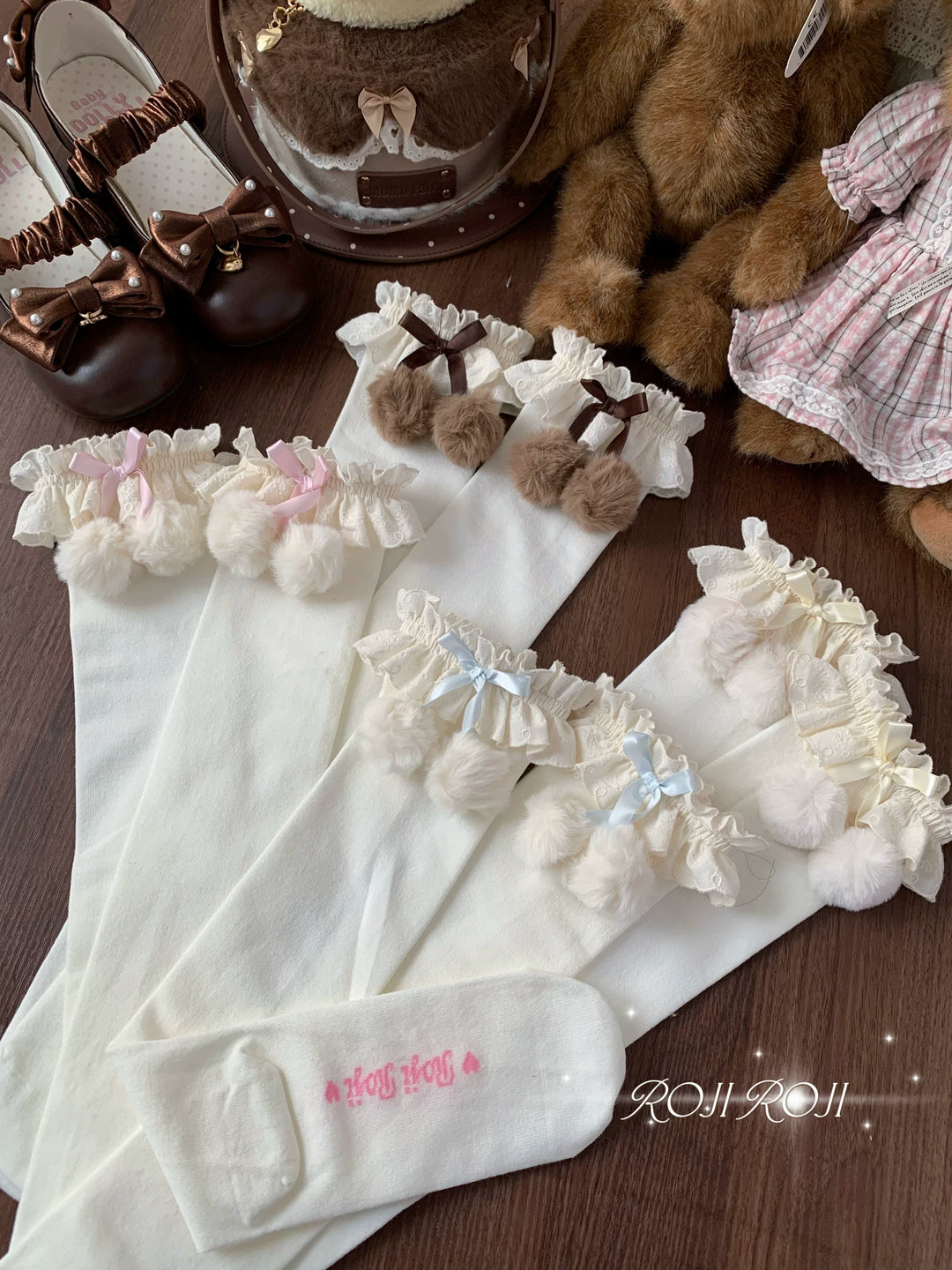 Combed Cotton Lolita Socks, Multiple Colors & Lengths 44713:821211