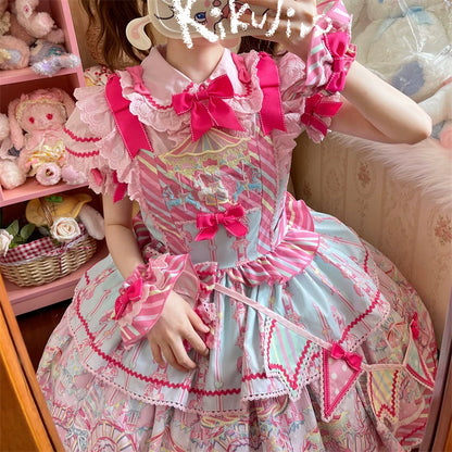 Sweet Lolita Dress Lolita Salopette JSK Set Multicolors (L M S) 36482:552096