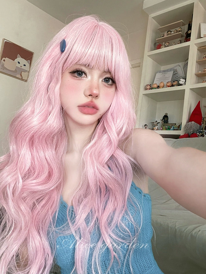 Lolita Wig Fairy Kei Pink Wig Long Curly Wig 32100:522620 32100:522620