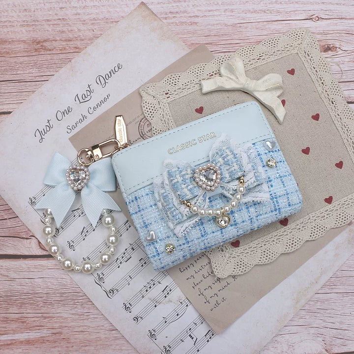 Ryousangata Rhinestone Wallet, Pom-Pom Pendant 45068:839561