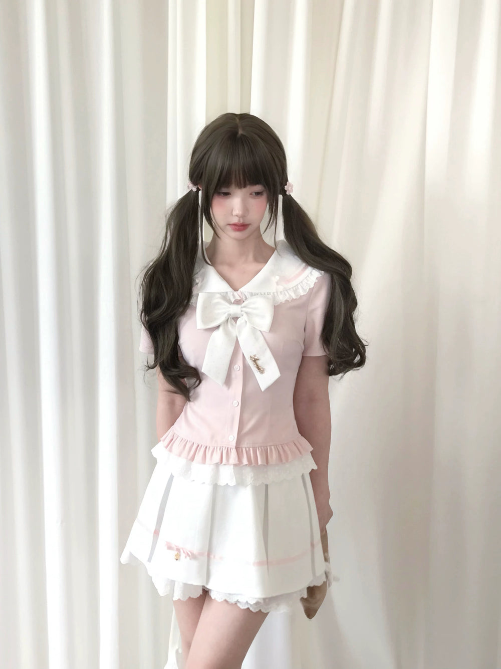 Ryousangata Sailor Collar Blouse, Pleated Skirt 45342:848122