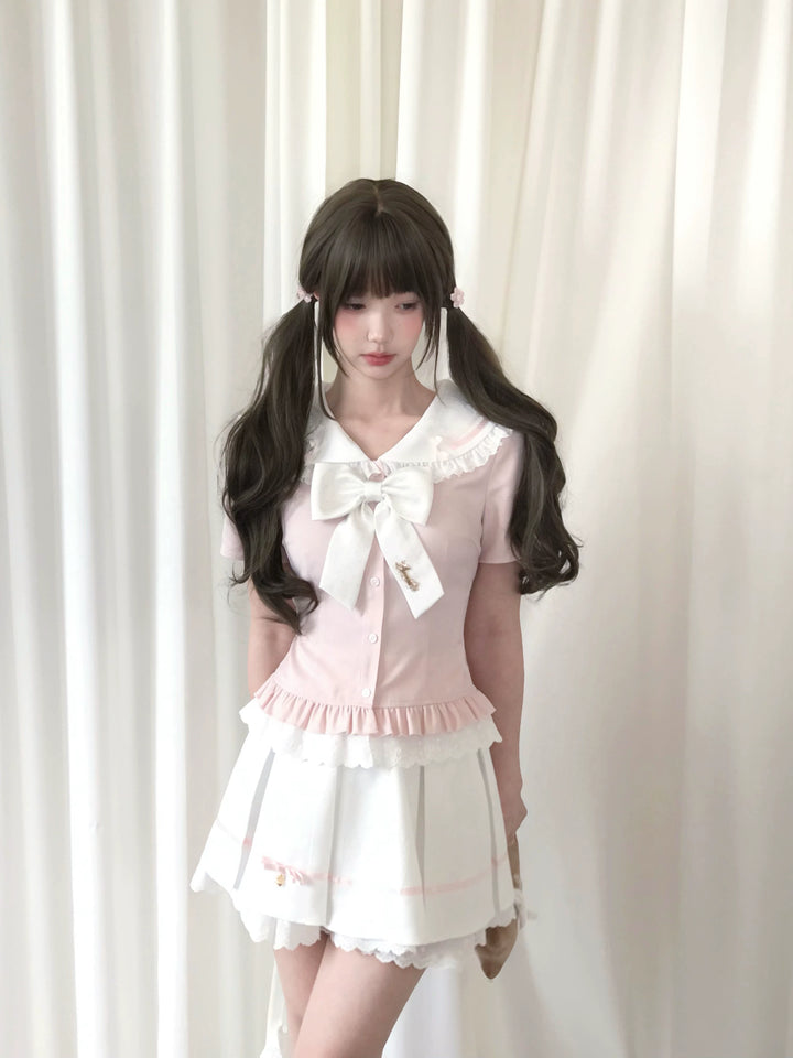 Ryousangata Sailor Collar Blouse, Pleated Skirt 45342:848122